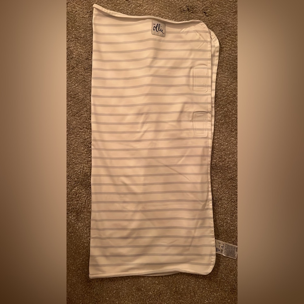 Ollie Baby Swaddle Blanket - Color “Steele” (Gray and White Stripes)